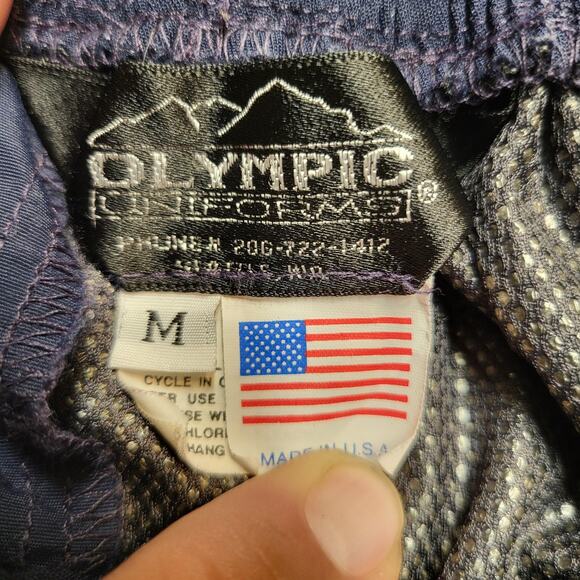 Olympic Uniforms Pants Mens Medium Navy Snow Ski Shell Mesh Lined Cargo Made USA - Picture 3 of 10